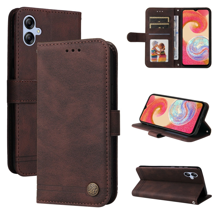 For Samsung Galaxy A04e Skin Feel Life Tree Metal Button Leather Phone Case