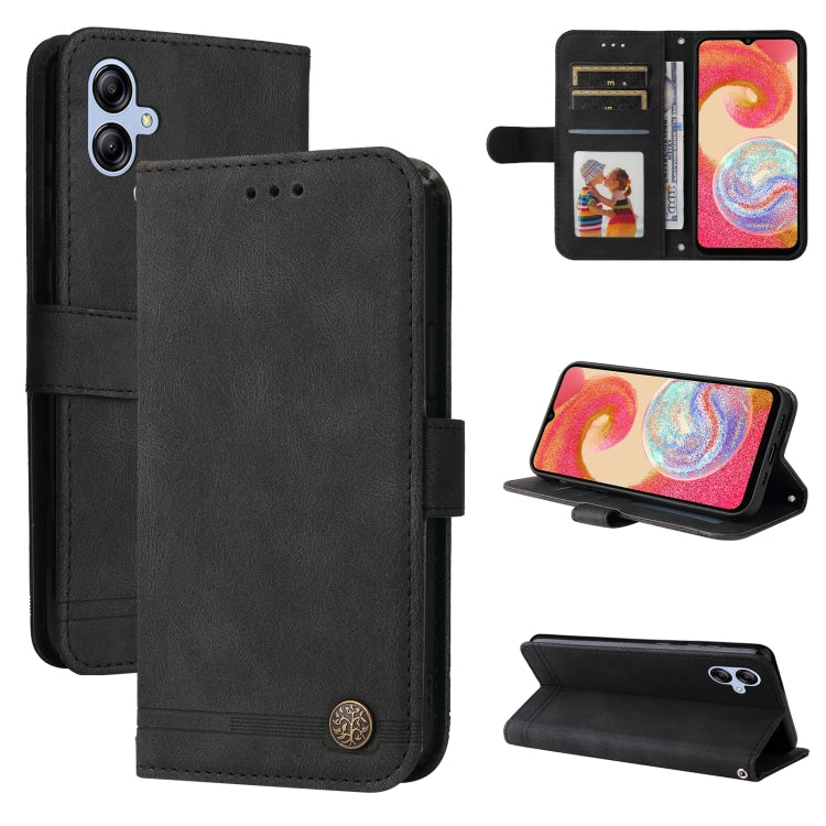 For Samsung Galaxy A04e Skin Feel Life Tree Metal Button Leather Phone Case