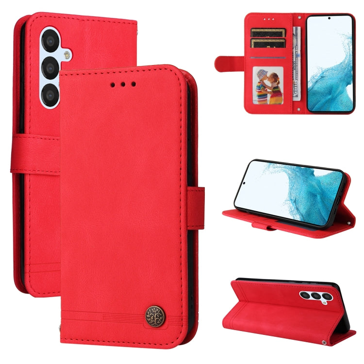 For Samsung Galaxy A34 5G Skin Feel Life Tree Metal Button Leather Phone Case