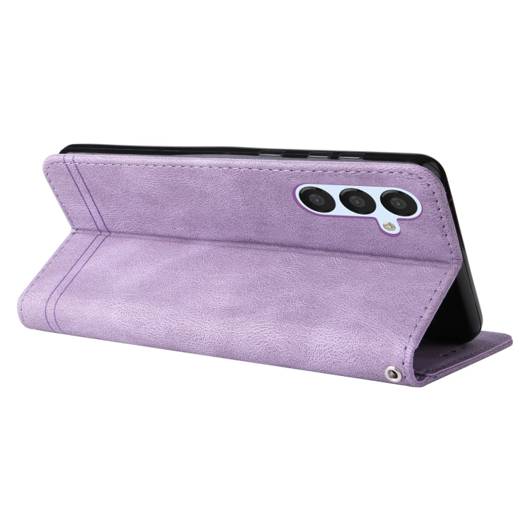 For Samsung Galaxy A34 5G Skin Feel Life Tree Metal Button Leather Phone Case