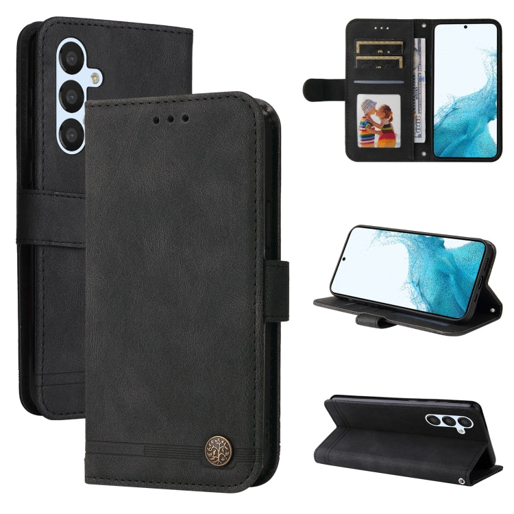 For Samsung Galaxy A34 5G Skin Feel Life Tree Metal Button Leather Phone Case
