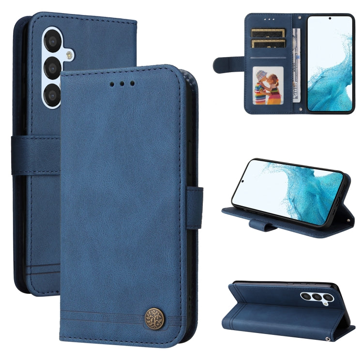 For Samsung Galaxy A34 5G Skin Feel Life Tree Metal Button Leather Phone Case