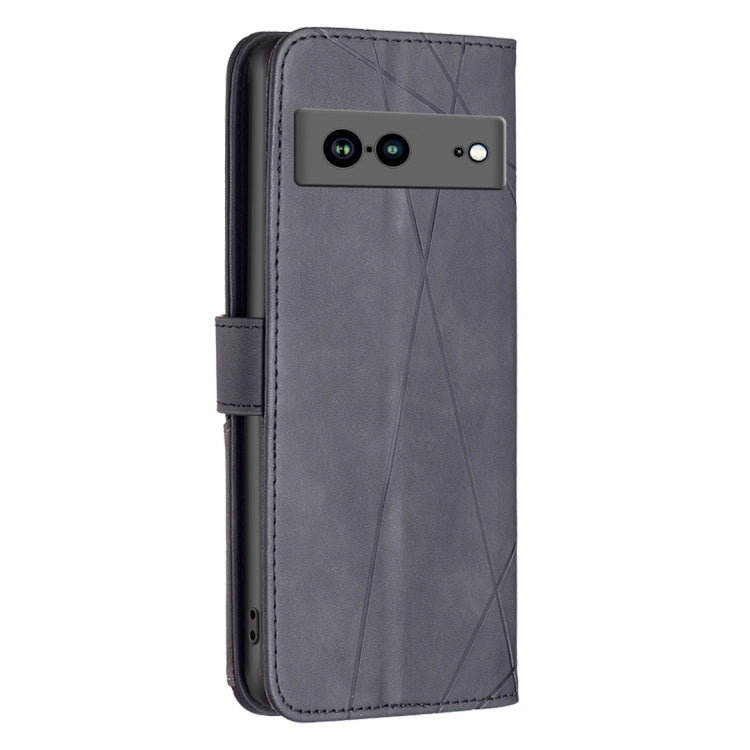 For Google Pixel 7a Magnetic Buckle Rhombus Texture Leather Phone Case