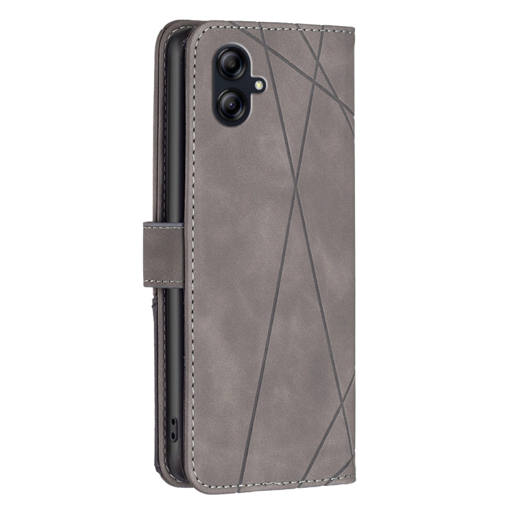 For Samsung Galaxy A04e Magnetic Buckle Rhombus Texture Leather Phone Case