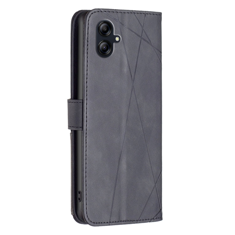 For Samsung Galaxy A04e Magnetic Buckle Rhombus Texture Leather Phone Case