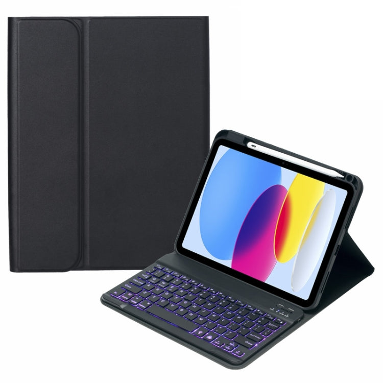 For iPad 10th Gen 10.9 2022 SA-10DS Backlight Bluetooth Keyboard Leather Tablet Case with Pen Slot