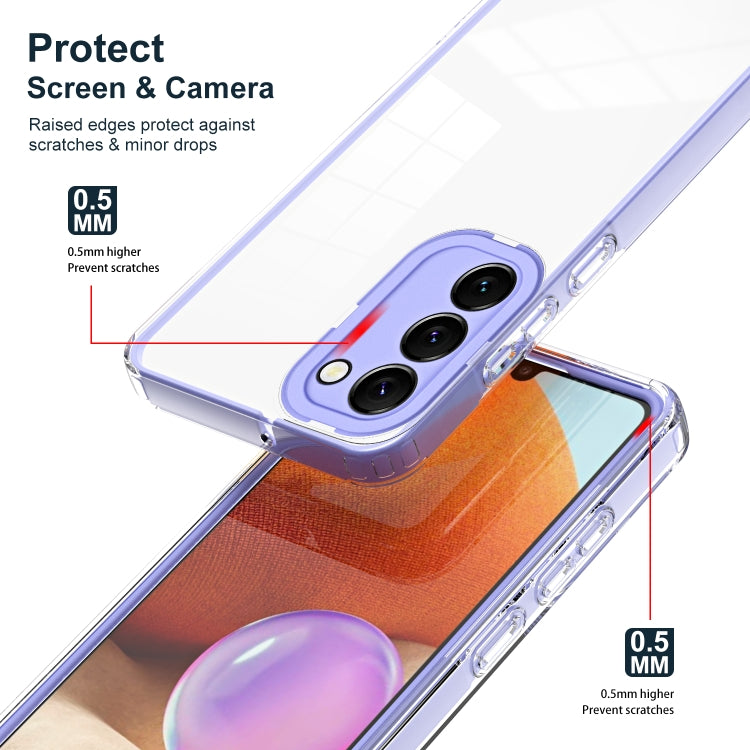 For Samsung Galaxy S23+ 5G Clear TPU Color PC Frame Phone Case