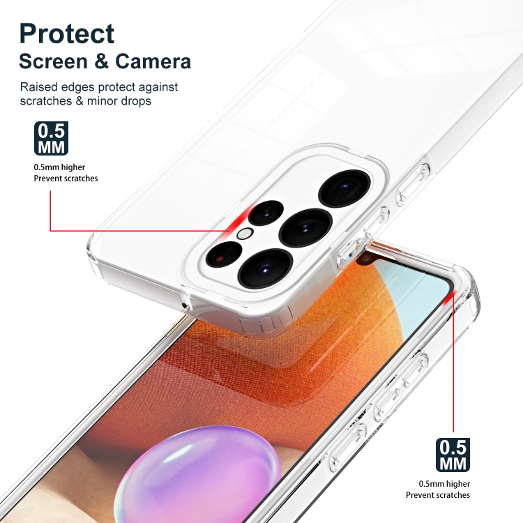 For Samsung Galaxy S23 Ultra 5G Clear TPU Color PC Frame Phone Case