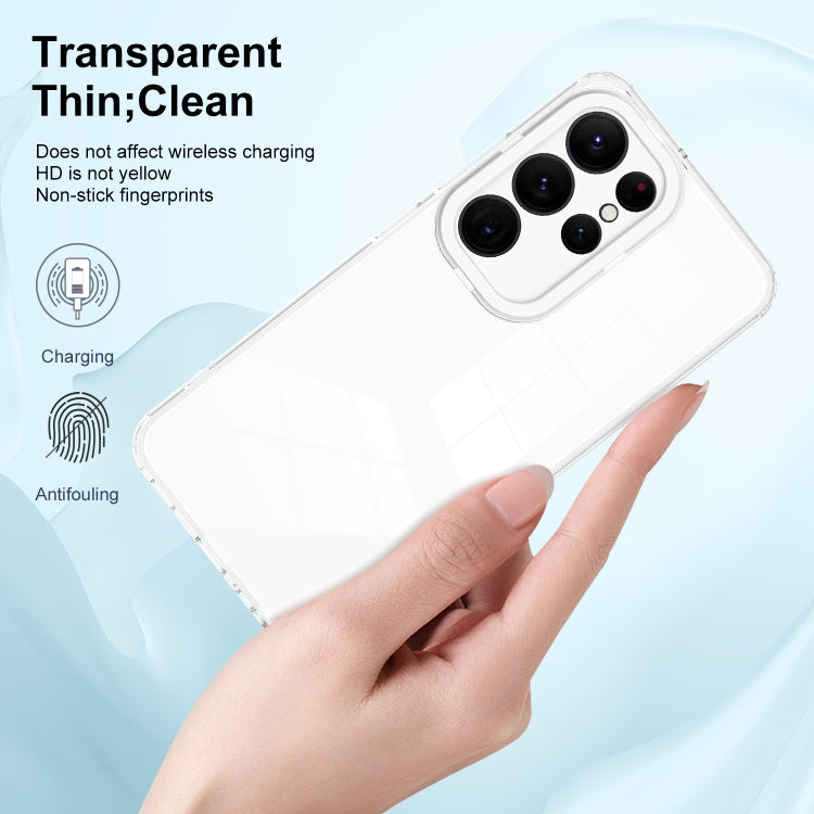 For Samsung Galaxy S23 Ultra 5G Clear TPU Color PC Frame Phone Case