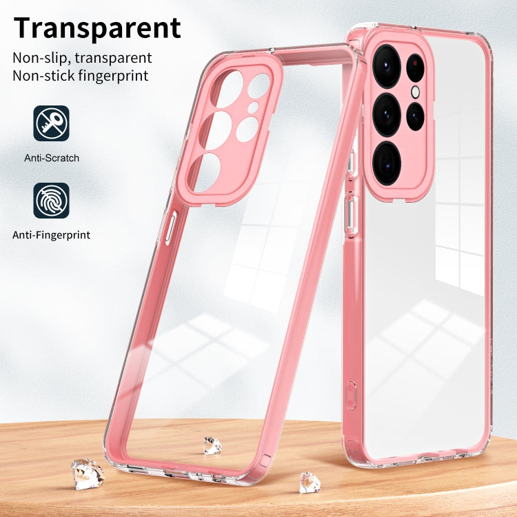 For Samsung Galaxy S23 Ultra 5G Clear TPU Color PC Frame Phone Case