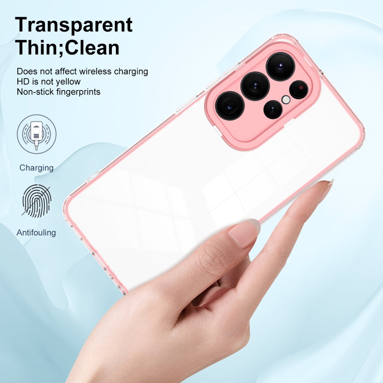 For Samsung Galaxy S23 Ultra 5G Clear TPU Color PC Frame Phone Case