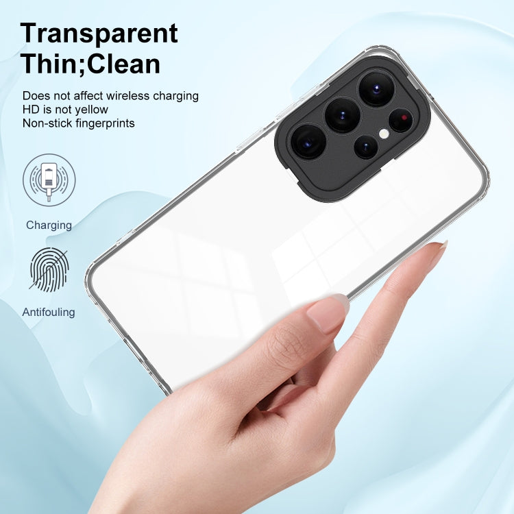 For Samsung Galaxy S23 Ultra 5G Clear TPU Color PC Frame Phone Case