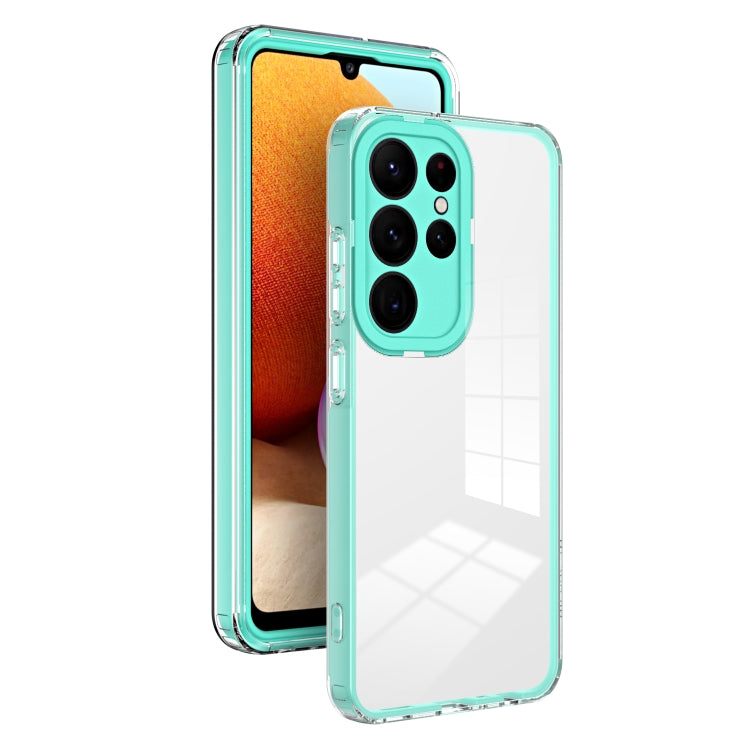 For Samsung Galaxy S23 Ultra 5G Clear TPU Color PC Frame Phone Case