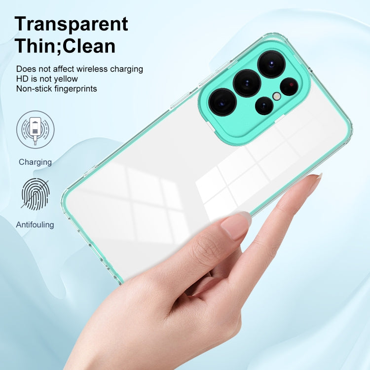 For Samsung Galaxy S23 Ultra 5G Clear TPU Color PC Frame Phone Case