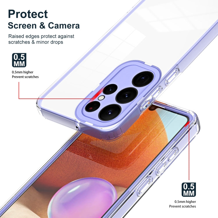 For Samsung Galaxy S23 Ultra 5G Clear TPU Color PC Frame Phone Case