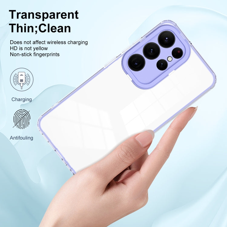 For Samsung Galaxy S23 Ultra 5G Clear TPU Color PC Frame Phone Case