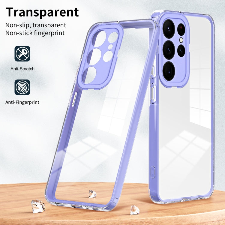 For Samsung Galaxy S23 Ultra 5G Clear TPU Color PC Frame Phone Case