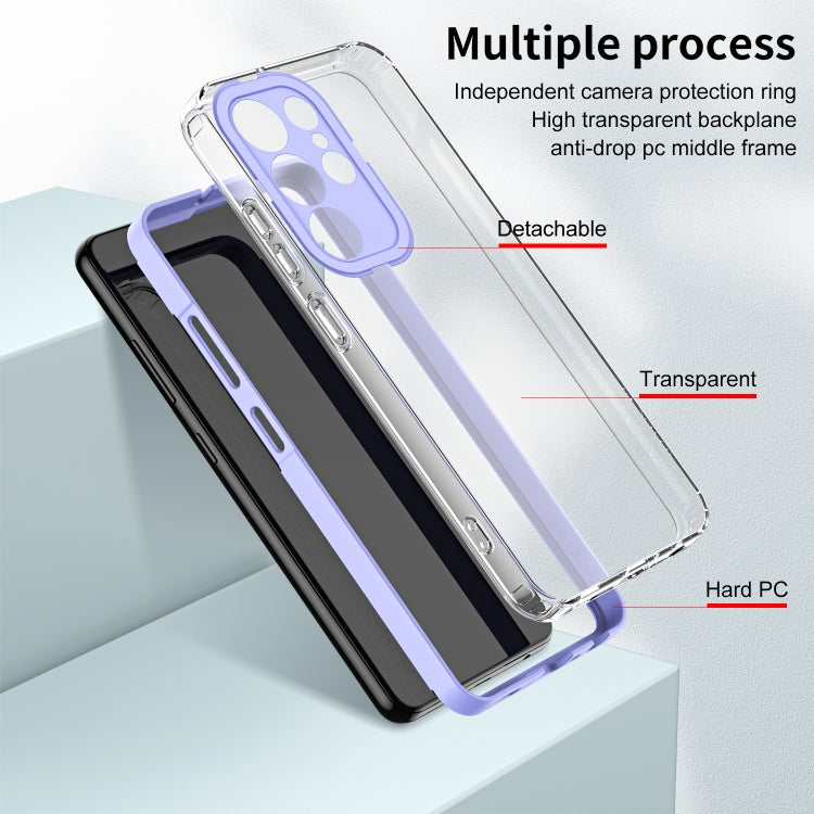 For Samsung Galaxy S23 Ultra 5G Clear TPU Color PC Frame Phone Case