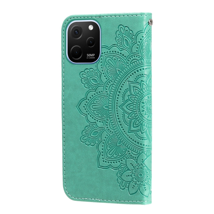 For Huawei nova Y61 7-petal Flowers Embossing Leather Phone Case