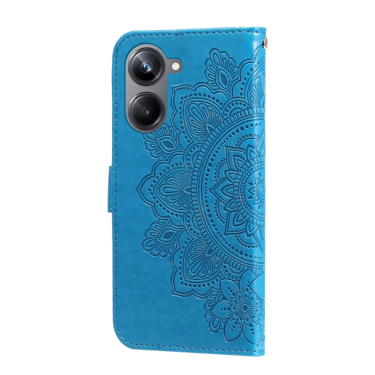 For Realme 10 4G Global 7-petal Flowers Embossing Leather Phone Case