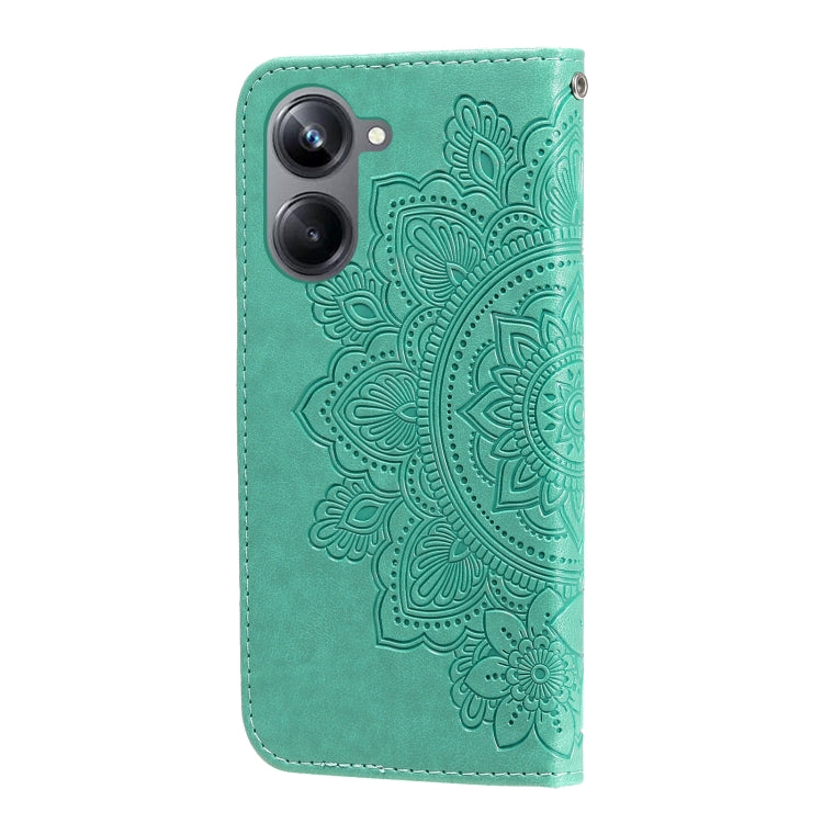 For Realme 10 4G Global 7-petal Flowers Embossing Leather Phone Case