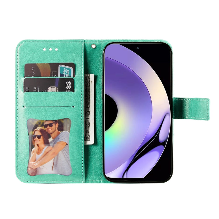 For Realme 10 4G Global 7-petal Flowers Embossing Leather Phone Case