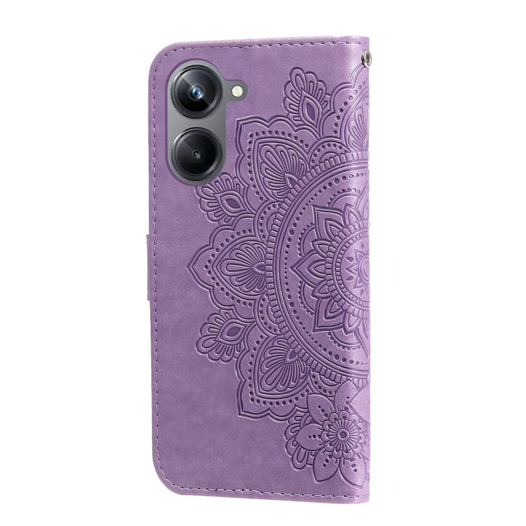 For Realme 10 Pro 5G 7-petal Flowers Embossing Leather Phone Case