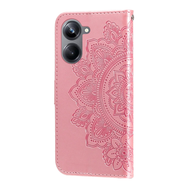 For Realme 10 Pro 5G 7-petal Flowers Embossing Leather Phone Case