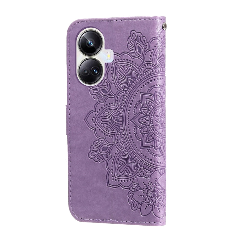 For Realme 10 Pro+ 5G 7-petal Flowers Embossing Leather Phone Case