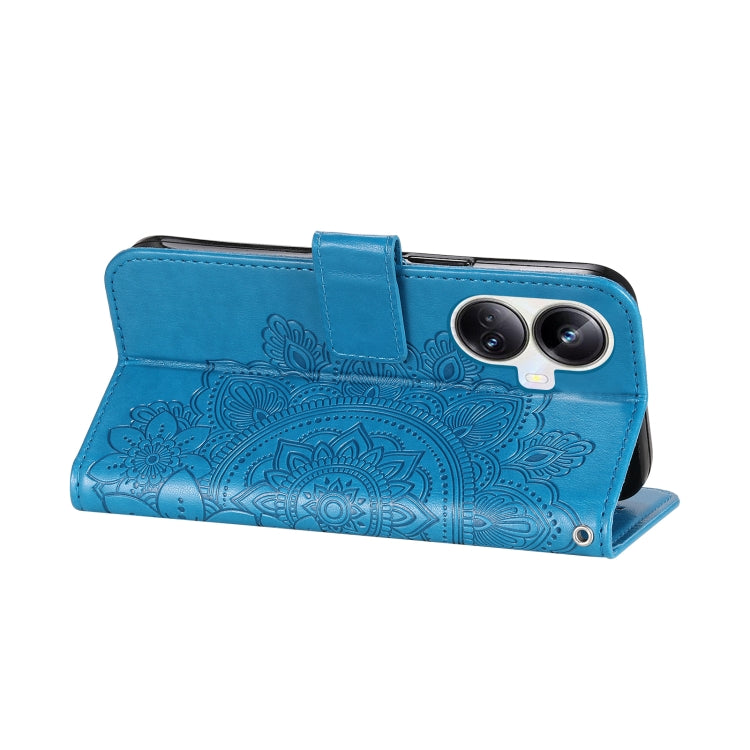 For Realme 10 Pro+ 5G 7-petal Flowers Embossing Leather Phone Case