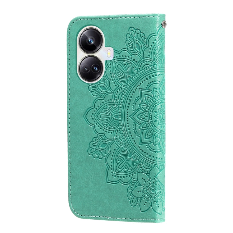 For Realme 10 Pro+ 5G 7-petal Flowers Embossing Leather Phone Case
