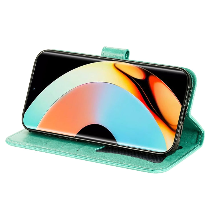 For Realme 10 Pro+ 5G 7-petal Flowers Embossing Leather Phone Case