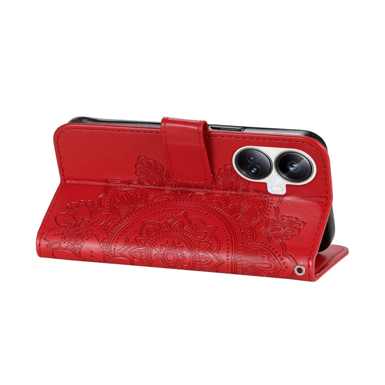 For Realme 10 Pro+ 5G 7-petal Flowers Embossing Leather Phone Case