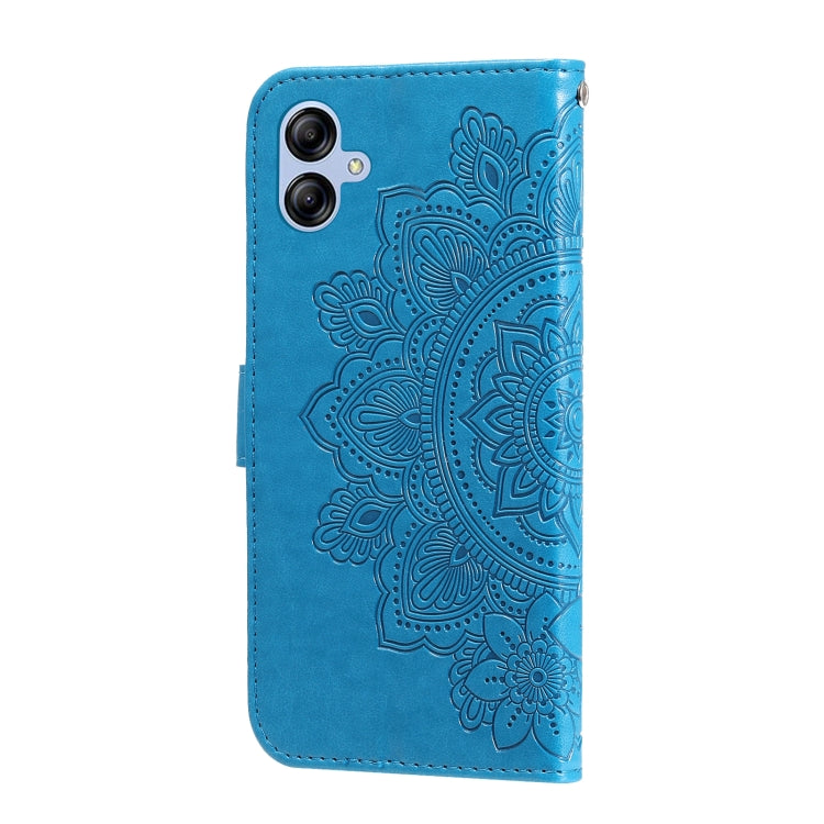 For Samsung Galaxy A04e 7-petal Flowers Embossing Leather Phone Case