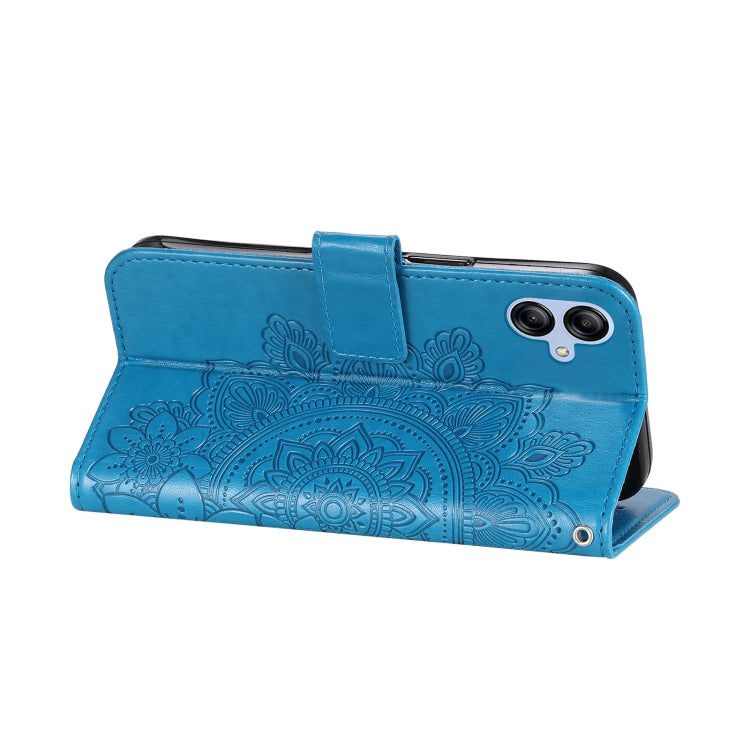 For Samsung Galaxy A04e 7-petal Flowers Embossing Leather Phone Case