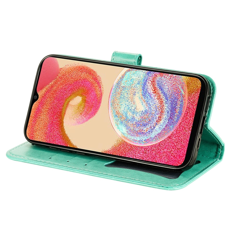 For Samsung Galaxy A04e 7-petal Flowers Embossing Leather Phone Case