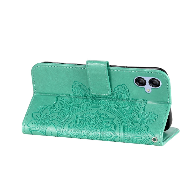 For Samsung Galaxy A04e 7-petal Flowers Embossing Leather Phone Case