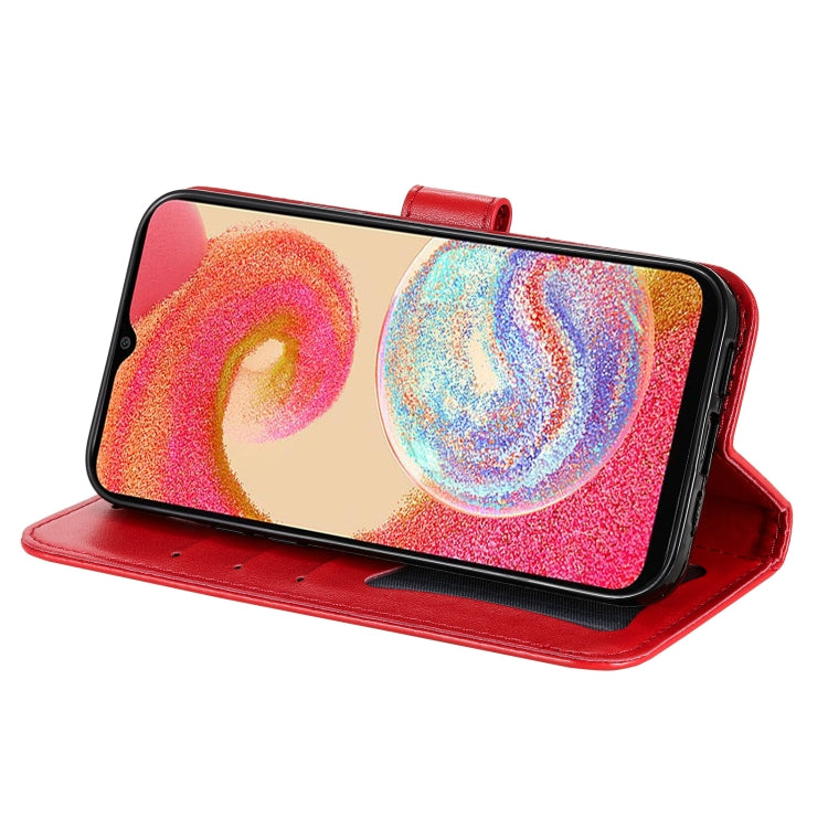For Samsung Galaxy A04e 7-petal Flowers Embossing Leather Phone Case