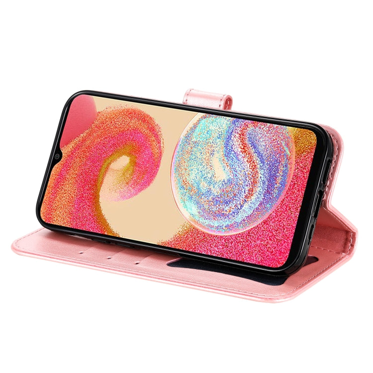 For Samsung Galaxy A04e 7-petal Flowers Embossing Leather Phone Case