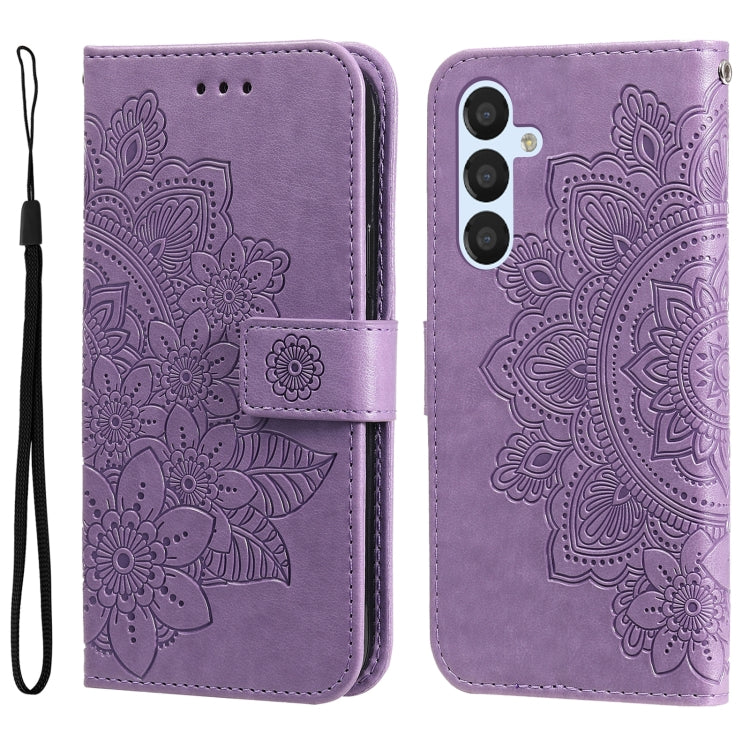 For Samsung Galaxy A34 5G 7-petal Flowers Embossing Leather Phone Case