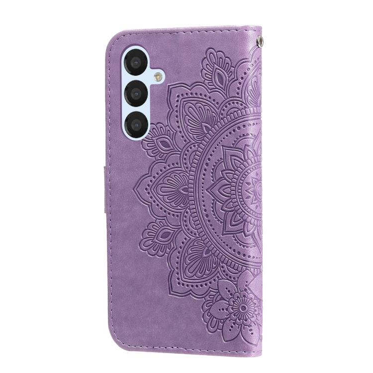 For Samsung Galaxy A34 5G 7-petal Flowers Embossing Leather Phone Case