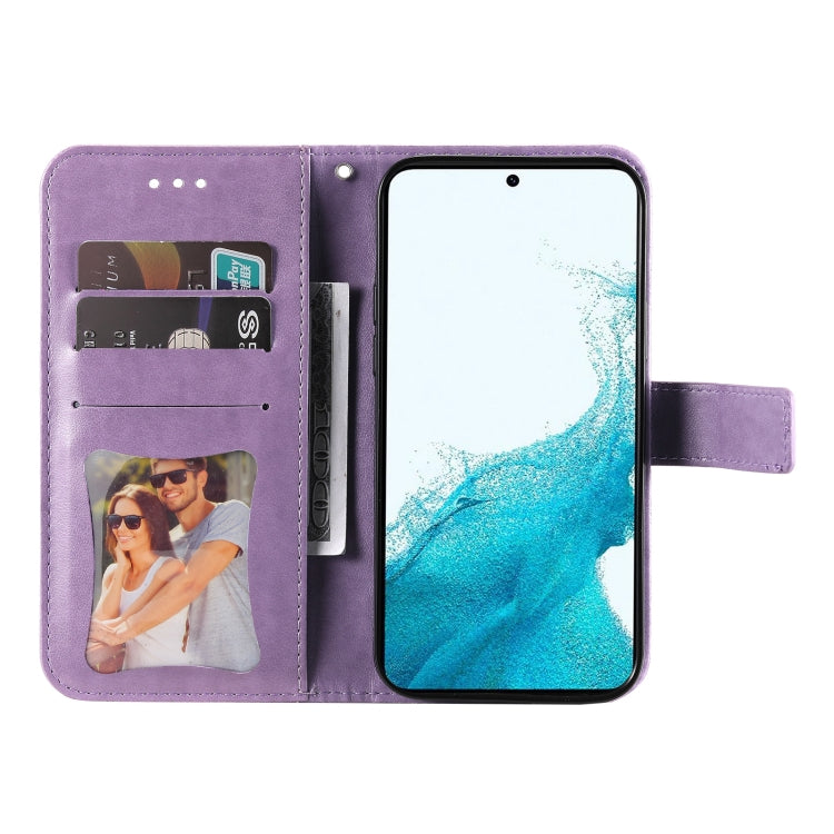 For Samsung Galaxy A34 5G 7-petal Flowers Embossing Leather Phone Case