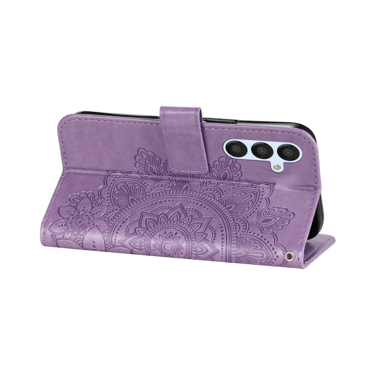 For Samsung Galaxy A34 5G 7-petal Flowers Embossing Leather Phone Case