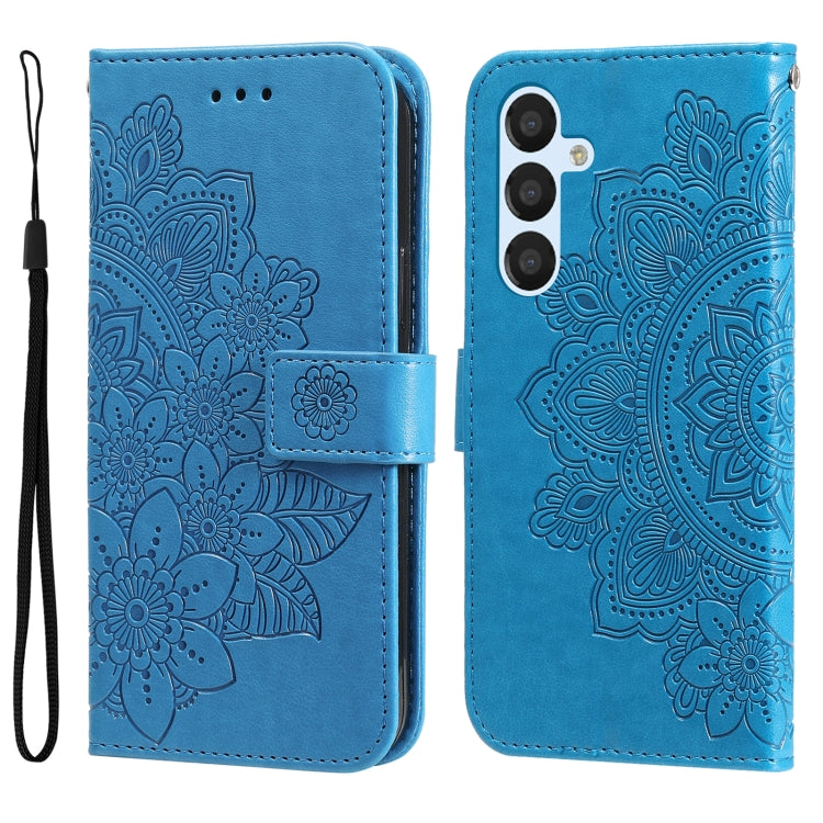 For Samsung Galaxy A34 5G 7-petal Flowers Embossing Leather Phone Case