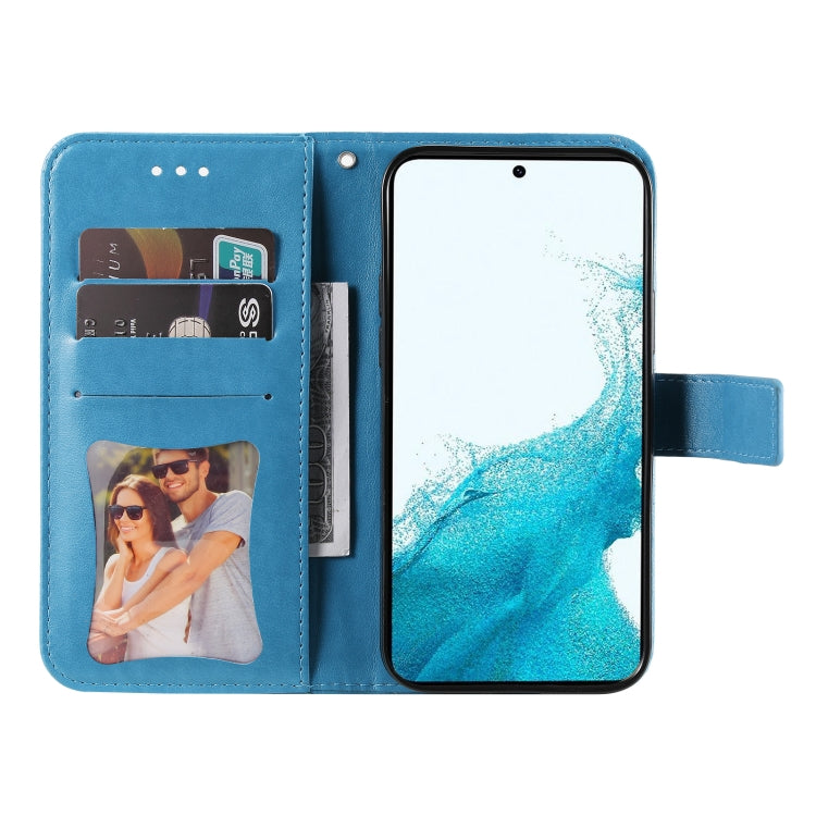 For Samsung Galaxy A34 5G 7-petal Flowers Embossing Leather Phone Case