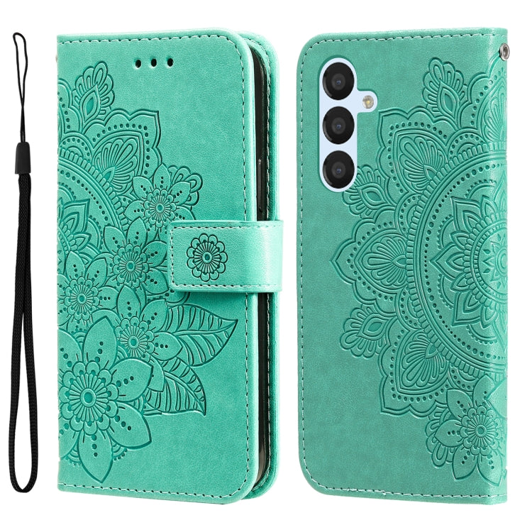 For Samsung Galaxy A34 5G 7-petal Flowers Embossing Leather Phone Case