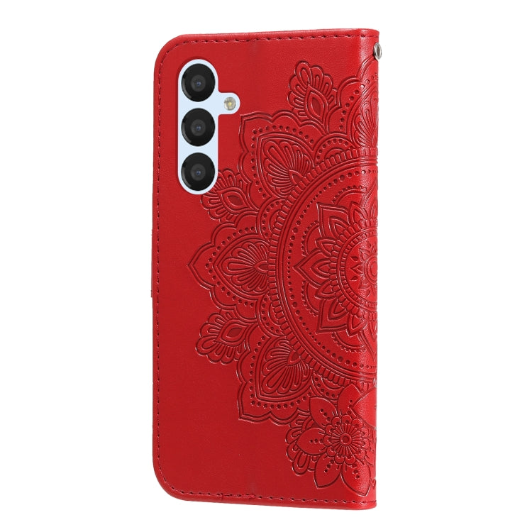 For Samsung Galaxy A34 5G 7-petal Flowers Embossing Leather Phone Case