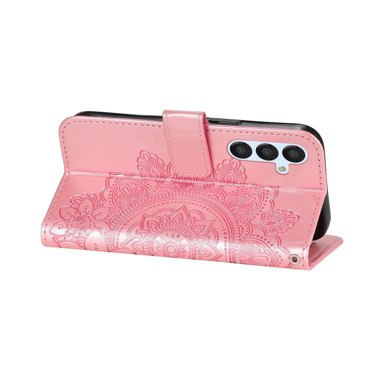 For Samsung Galaxy A34 5G 7-petal Flowers Embossing Leather Phone Case