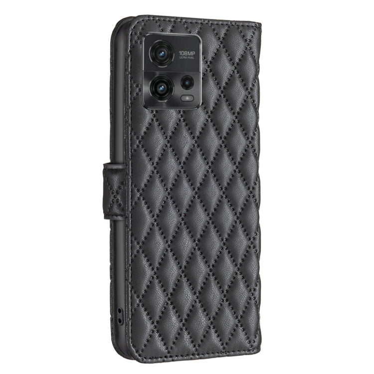 For Motorola Moto G72 Diamond Lattice Wallet Leather Flip Phone Case
