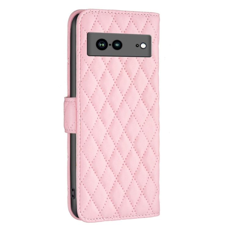 For Google Pixel 7a Diamond Lattice Wallet Leather Flip Phone Case